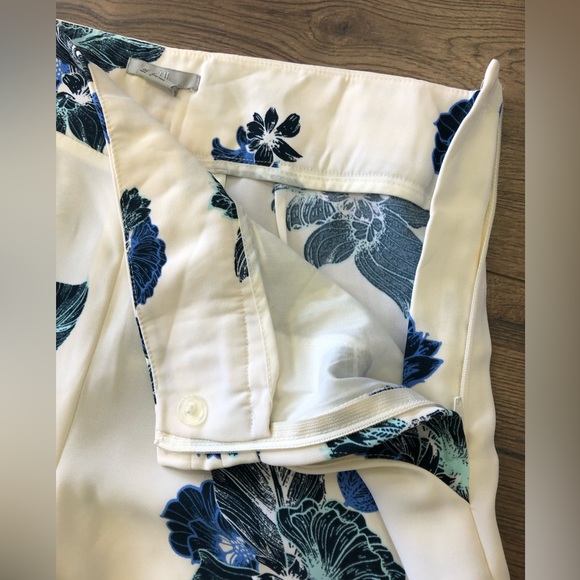 H&M FLORAL PATTERN CULOTTES SIZE 8 SIDE ZIPPER TWO SIDE POCKETS - Picture 7 of 8